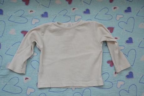 Bílé triko dl. rukáv, h&m,80