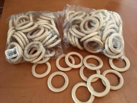 Dřevěné kroužky na záclony / závěsy, 