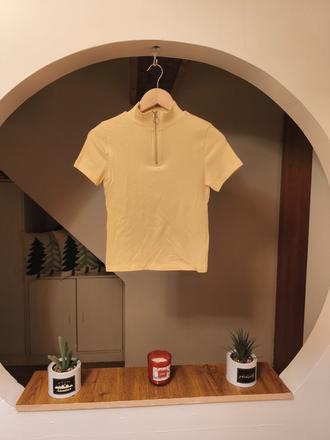 Žebrované tričko na zip h&m 146/152, h&m,152