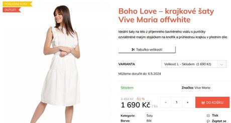 Dámské bílé krajkové šaty boho l 40, 40 / l