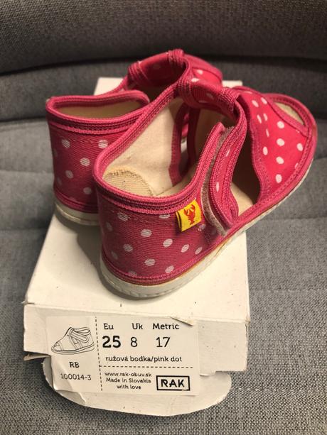 Bačkůrky rak vel 25 růžová tečka volná špička, rak,25