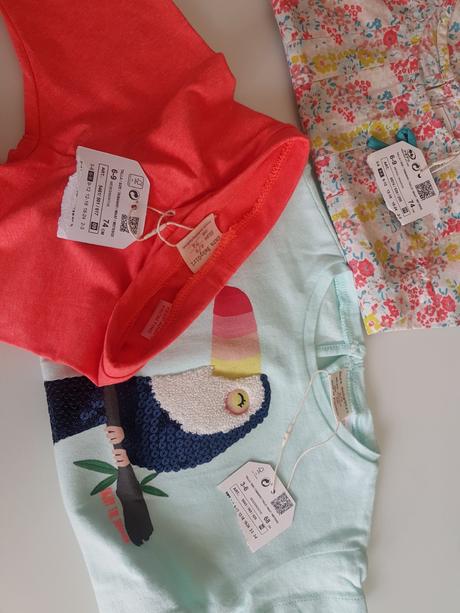 Nové 3ks zara věci triko s flitry+halenka+neon kra, zara,74