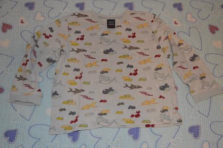 Next bavlněné triko dl. rukáv se žraloky, next,104