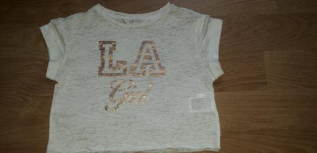 Crop tričko l. a. girl, h&m,134