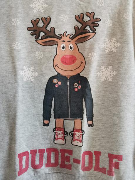 Mikina vánoční motiv sob vel. 152, 152