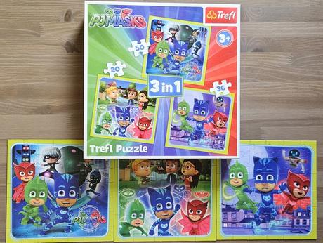 Puzzle pyžamasky, pj masks 3 v 1, trefl, 3+,