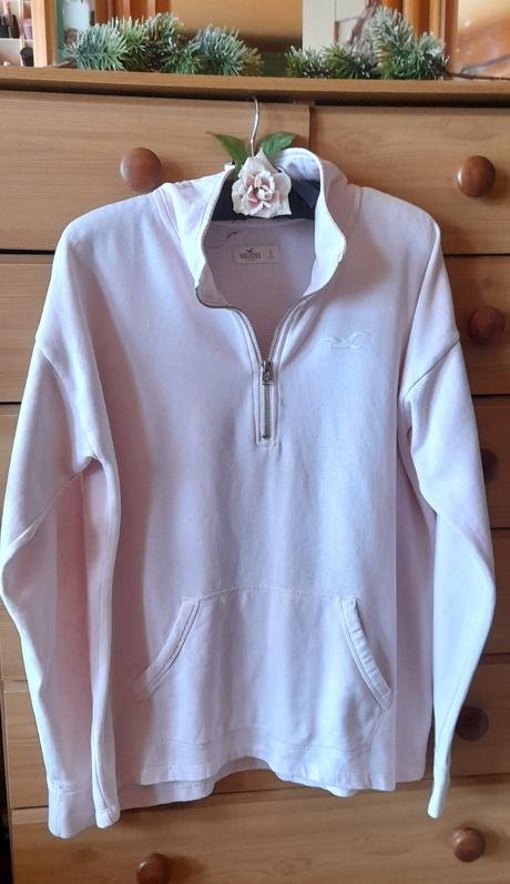 Hollister sv. růžová mikina se stojáčkem, hollister,l
