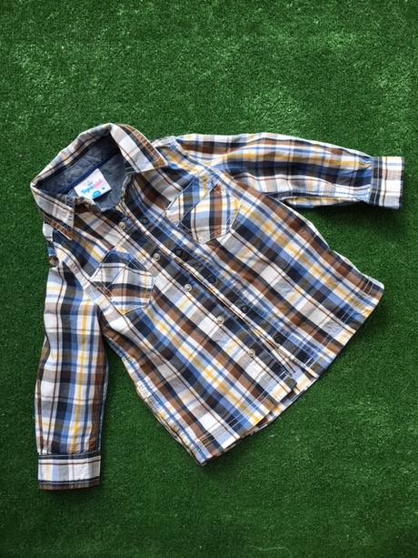 Kostkovan košile s roll/up rukávy, topomini,92