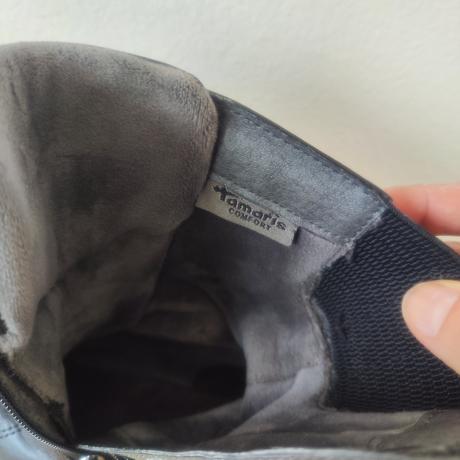 Dámské kožené černé boty polokozačky tamaris v 40, tamaris,40