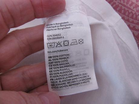 Bílé bavlněné tričko h&m, h&m,140