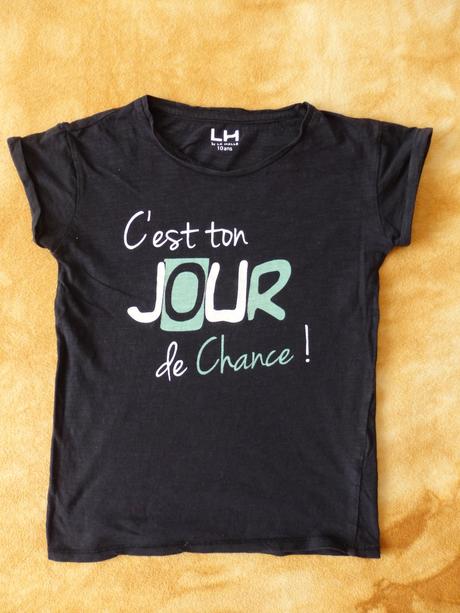 Černé tričko s nápisem, 128