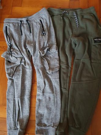 2 x teplákové kalhoty, h&m,152