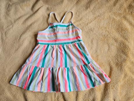 Dívčí šaty špagetová ramínka pruhované so cute 74, 74