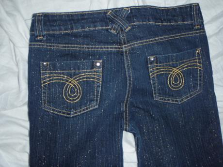 Luxusní delší riflové-stříbrné tříčtvrťáky, denim co,158