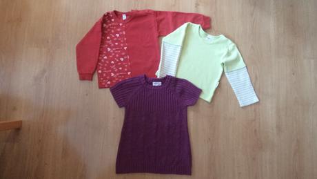 2x triko dlouhý rukáv + pletená vesta č.265, 86