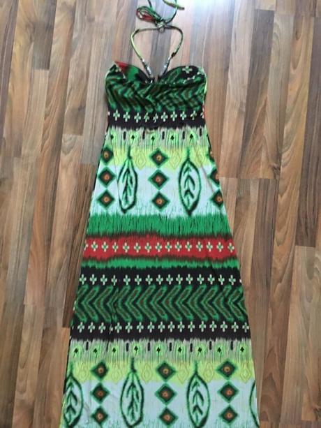 Vzor zelené maxišaty, vel s/m, stella, s