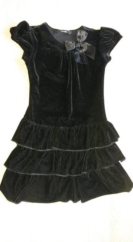 Černé sametové šaty vel. 110-116, george,110