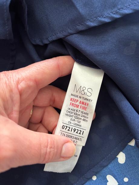 Ob/ šaty modro bílé - v.6/7 let, marks & spencer,122