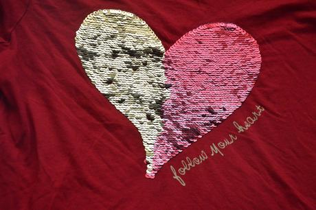 146 152 triko dlouhý rukáv s měnícím srdcem, lindex,152