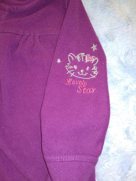 Fialová mikina fleece s kočkou vel.92, kiki&koko,92