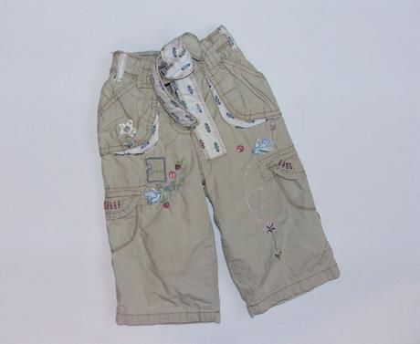 H163 podšité plátěné roll up kalhoty vel. 74, next,74