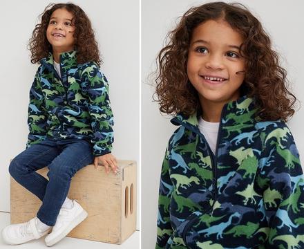 Dinosauří mikina h&m klučičí flíska vel. 98/104, h&m,98 / 104