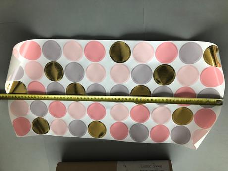 40 samolepek tečky růžová šedá pudrová na zeď next, 