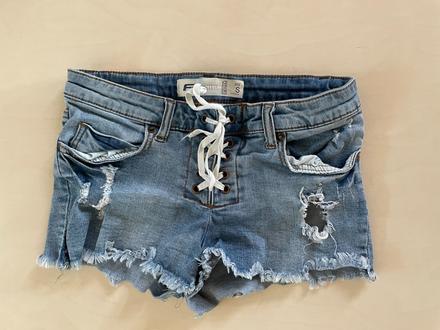 Džínové šněrovačka šortky, vel s, fb sister, s