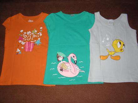 Dívčí set 3 triček vel.122/128 - cena celkem, circo,122