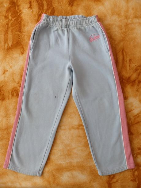 Teplejší modré tepláčky s růžovým pruhem, l.a. gear,128