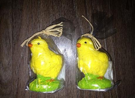 Velikonoční dekorace - 2x svíčka kuřátko, 