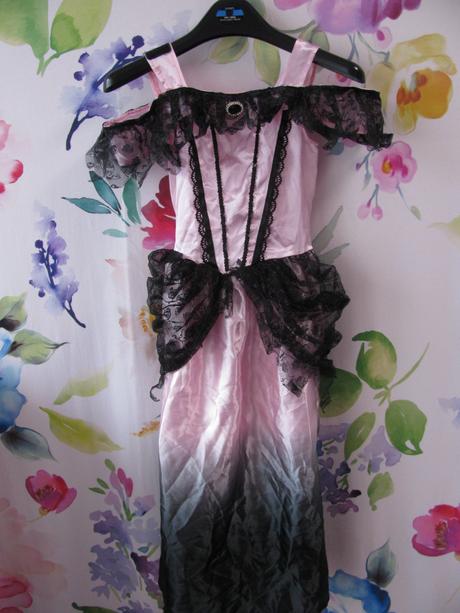 Kostým-šaty růžovo černé,styl westernová tanečnice, 