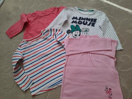 4x tričko dlouhý rukáv, h&m,98