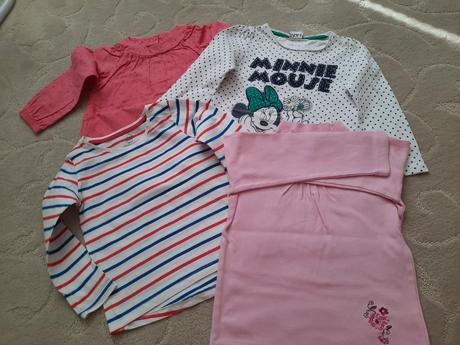 4x tričko dlouhý rukáv, h&m,98