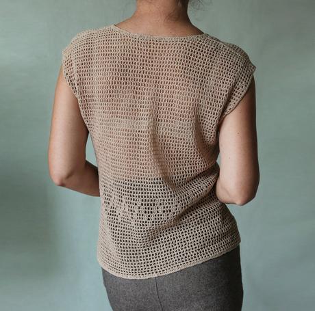 Ručně háčkované síťové tričko, l