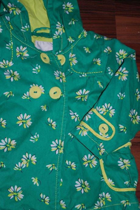 Zelený kabátek, kabát s kytičkama, next,104