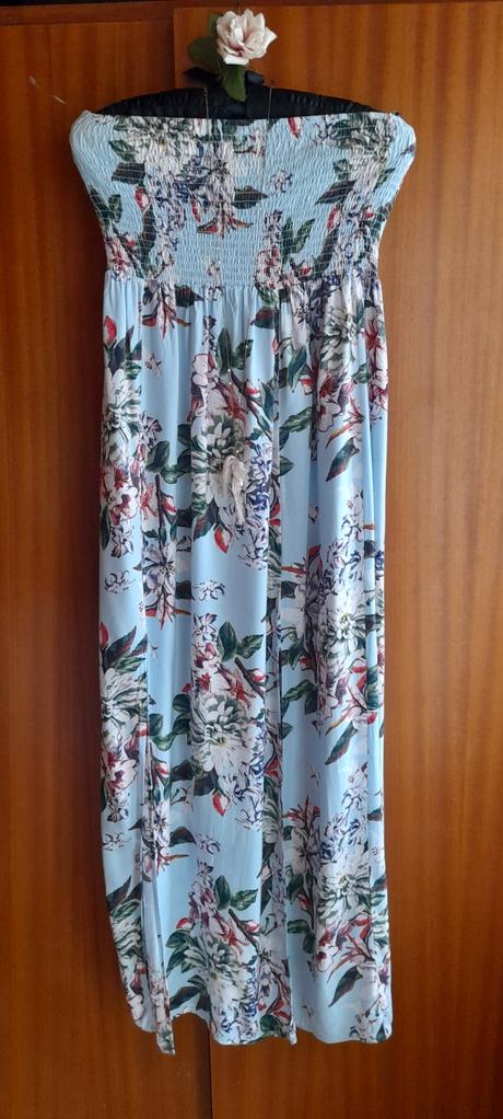 Amisu květované dlouhé šaty s rozparky, amisu,36