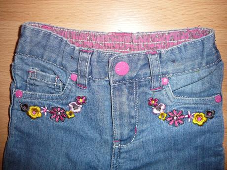 Krásné rifle s výšivkama kytiček, kiki&koko,98