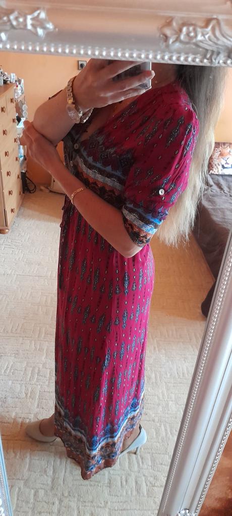 Vzorované letní dlouhé šaty, l