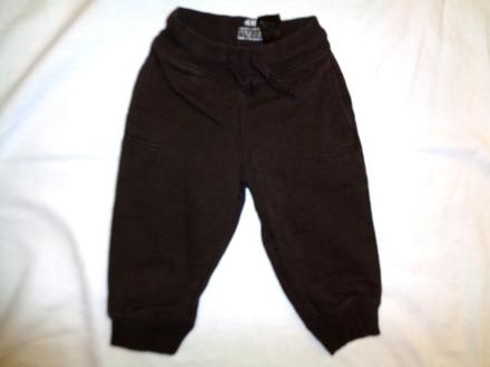 Pěkné čoko hnědé tepláky - organická bavlna, h&m,86