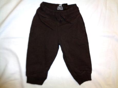 Pěkné čoko hnědé tepláky - organická bavlna, h&m,86