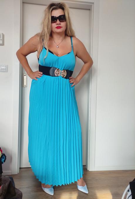 Dlouhé šaty- nové,vel 44-46, 46