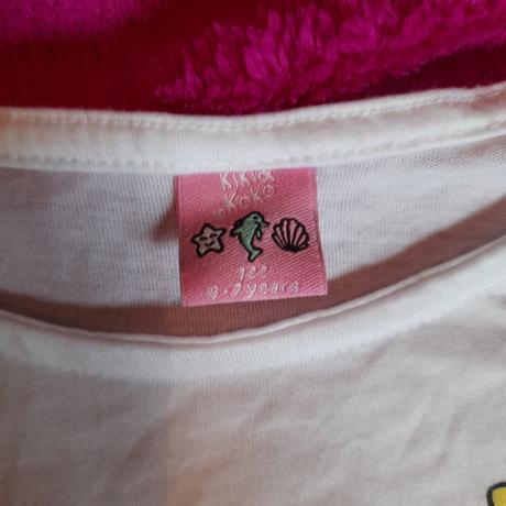 Krásný bílý crop top s obrázky, tričko holčičí, kiki&koko,122