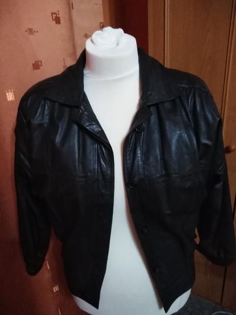 Kožená teplá bunda, l