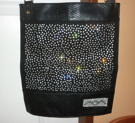 Černá kabelka / crossbody s krystalky swarovski, 