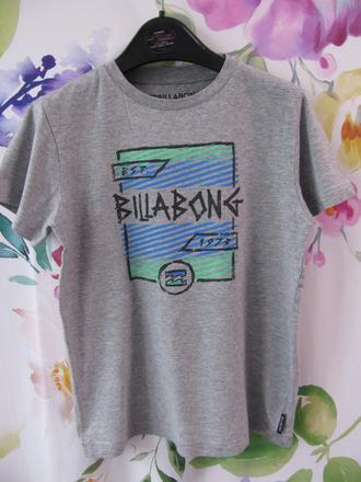 Bavlněné šedé tričko s nápisem billabong, billabong,140