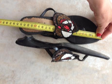 Elegantní žabky černá korálky aplikace vel. 36/37, 36