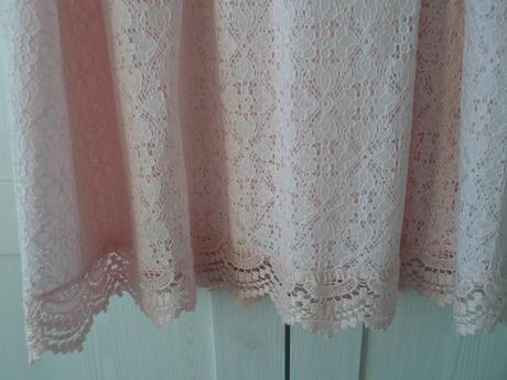 Růžové krajkové šaty šatičky, h&m,158