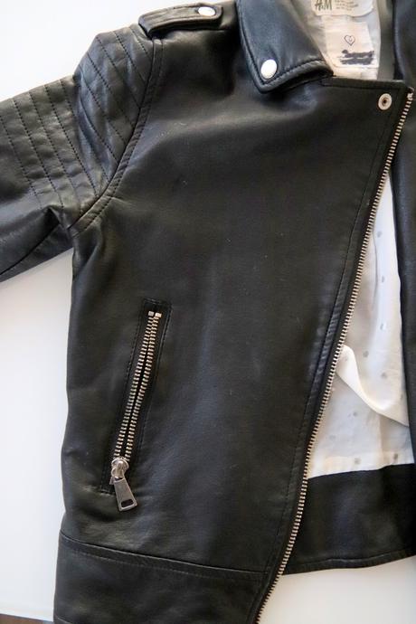 Dívčí kožená bunda, h&m,134
