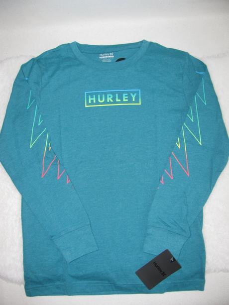 Tyrkysové bavlněné tričko hurley, 152